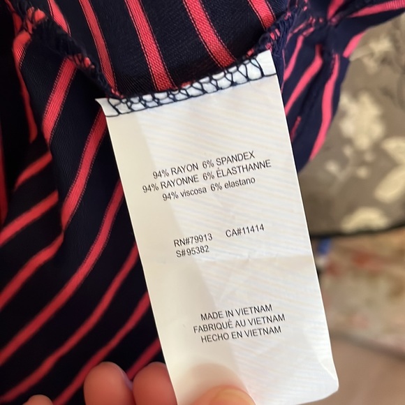 🛍️# 958 NWT Motherhood Maternity Faux Wrap Dress Striped - Picture 9 of 9